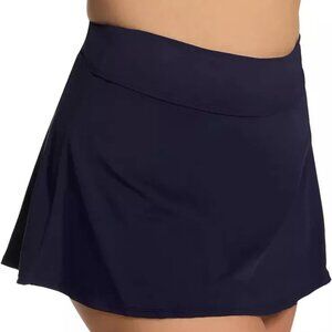 Anne Cole Soft Band Skirted Swim Bottom Navy Blue 22W